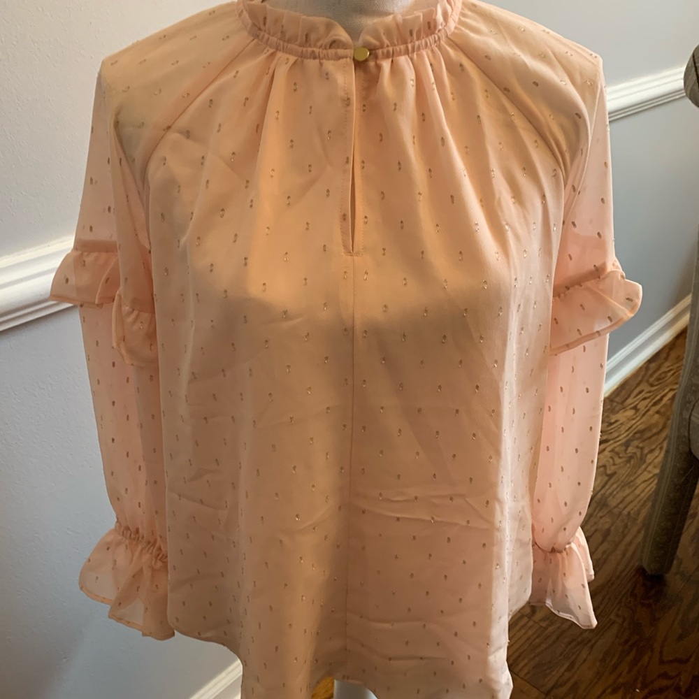 LOFT Pink Gold Blouse Size XS